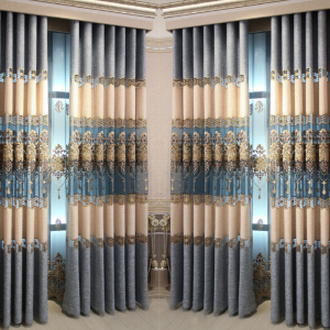 定制欧式成品窗帘金色豪华别墅客厅卧室窗帘布料