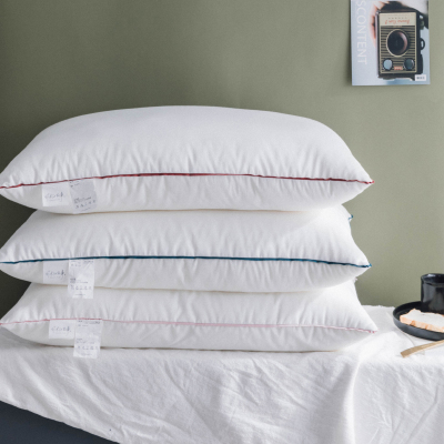 无荧光酒店羽丝绒枕头成人纤维软枕全棉护颈枕芯学生中低枕芯