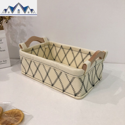 *片片吖*日式毛毡收纳篮简约置物篮书刊杂物玩具多功能整理收纳筐 三维工匠