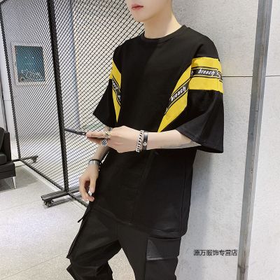 珂卡慕(KEKAMU)5袖T恤男夏季新款宽松上衣服韩版潮流半袖体恤男