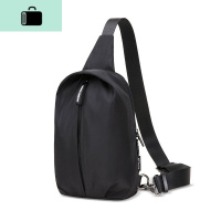 男士胸包简约单肩斜挎包学生时尚潮牌牛津纺休闲运动斜背包小包男NEW LAKE 黑色男士单肩包