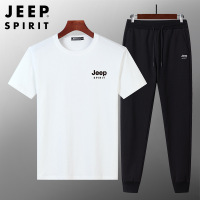 JEEP SPIRIT男士短袖T恤夏季运动休闲套装纯棉男装T90106117