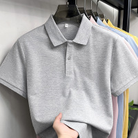 不缩水长绒棉230克短袖polo衫男款2026夏季翻领透气纯棉短袖男T恤_756
