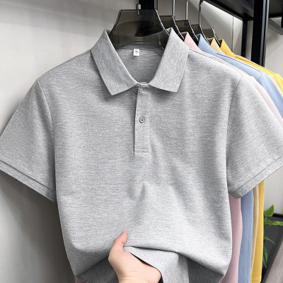 不缩水长绒棉230克短袖polo衫男款2026夏季翻领透气纯棉短袖男T恤_756