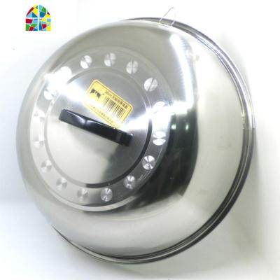 优优加厚不锈钢锅盖炒菜锅盖加高盖炒锅盖家用鼎盖铁锅锅盖 FENGHOU 加厚加高直径37x9.2高