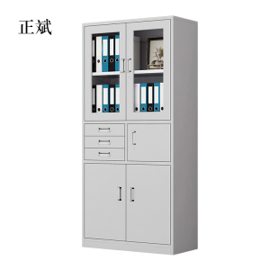 正斌钢制文件柜档案柜财务凭证柜带锁储物柜铁皮柜书柜偏三内保文件柜