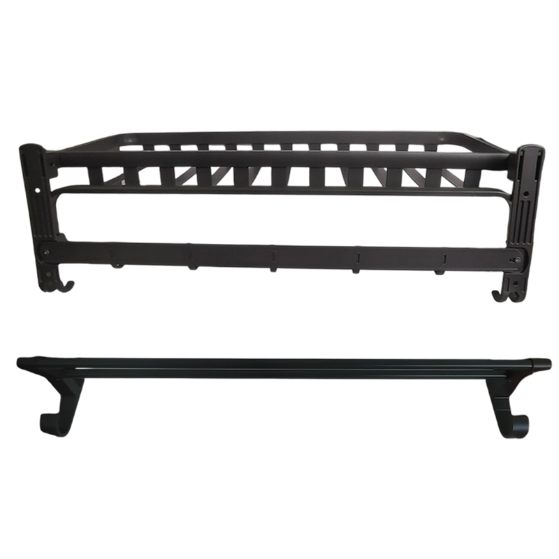 LONMATE 加宽扁杆网蓝浴巾架+毛巾架挂件 两件套