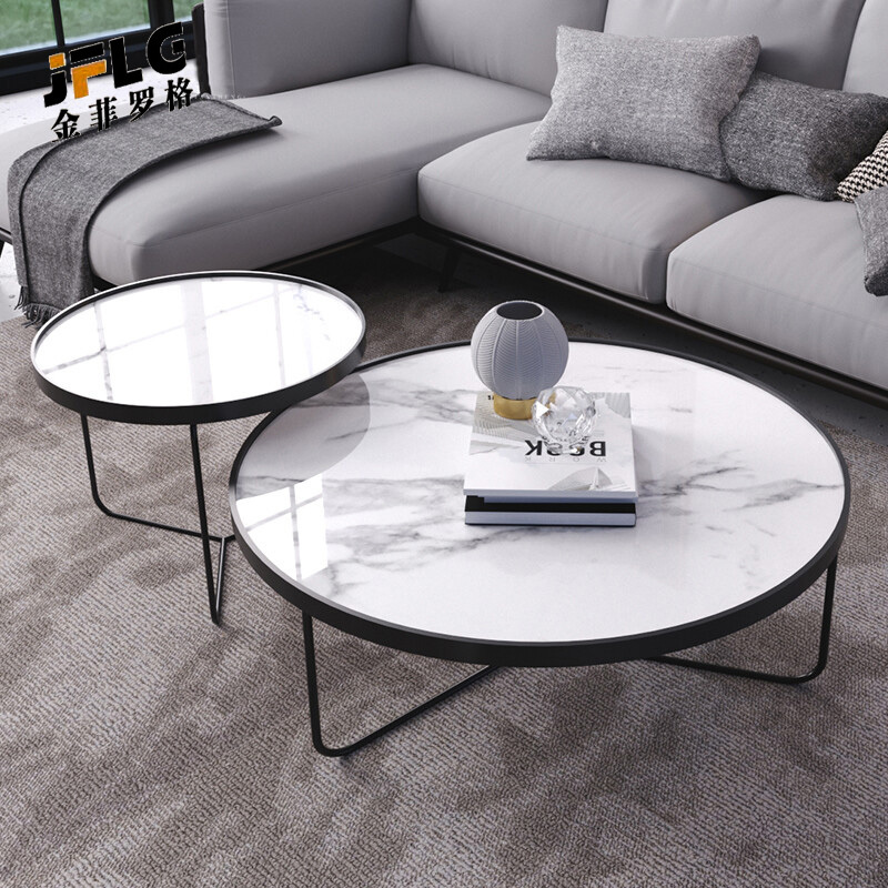 苏宁 金菲罗格 办公家具 轻奢北欧组合岩板茶几