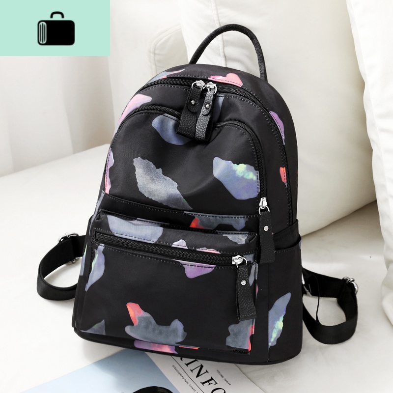 双肩包女2020新款牛津布百搭时尚帆布轻便超火书包尼龙旅游小背包NEW LAKE