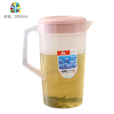 凉水壶耐热高温防爆家用奶茶店带盖刻度大容量水瓶水杯茶壶冷水壶FENGHOU紫色