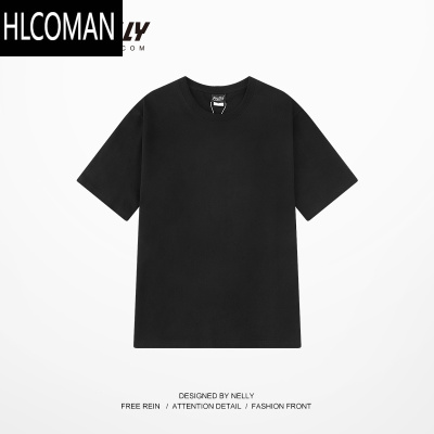HLCOMANins短袖t恤男士夏2025新款纯色新疆棉打底衫白色体恤半袖上衣潮牌