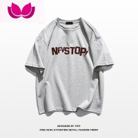 七斓ins国潮牌创意英文字母印花上衣男2022夏季宽松情侣短袖T恤女