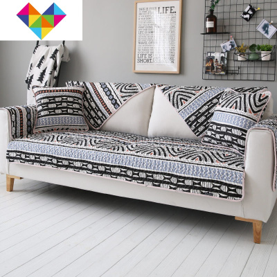 菲诗卡欧式组合沙发垫套罩四季通用棉防滑加厚坐垫布艺包盖巾帕米尔70*150cm御蓝锦