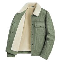 JPDUN秋冬季新款男装灯芯绒外套保暖休闲翻领棉衣