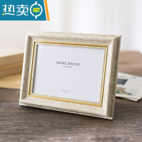 敬平复古相框摆台5寸6寸7寸挂墙8寸10寸A4寸像框画框儿童婚纱照片框架 做旧白 10寸(可放20.3*25.4cm)横