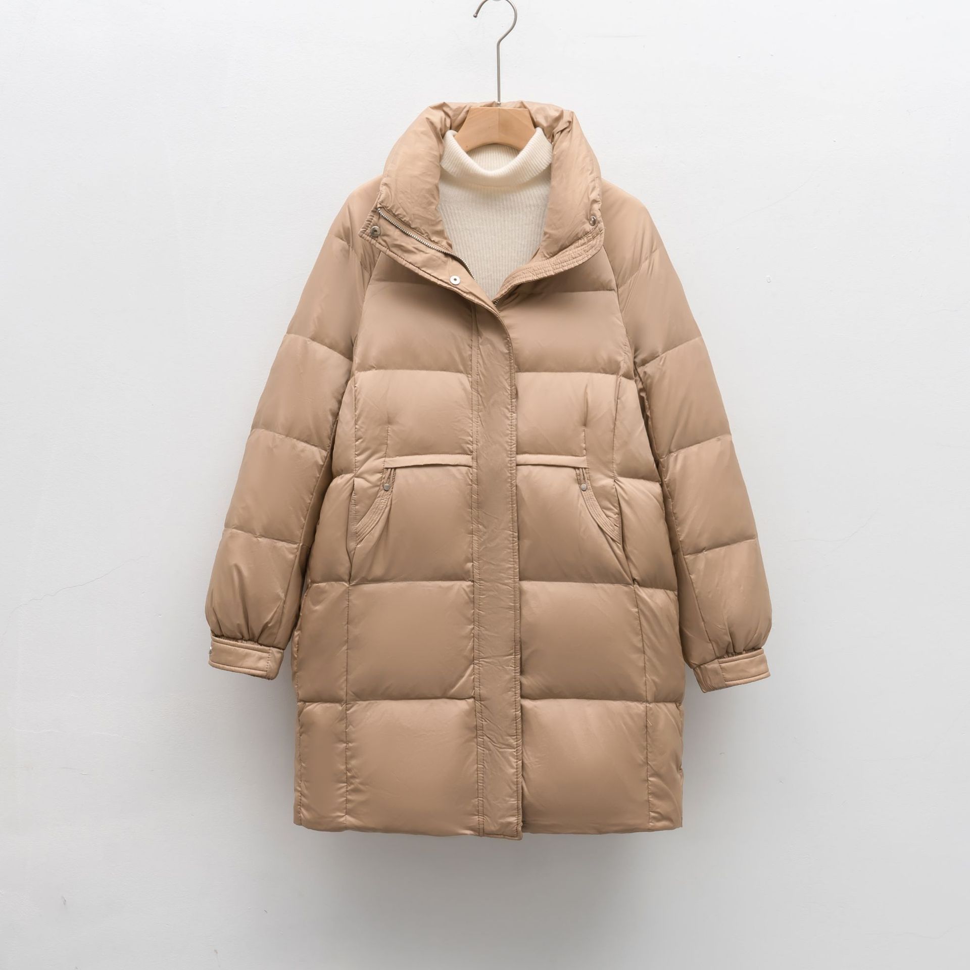 90绒冬季新品中长款保暖宽松加厚鸭绒保暖羽绒服外套