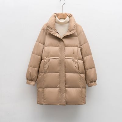 90绒冬季新品中长款保暖宽松加厚鸭绒保暖羽绒服外套