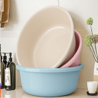 茶花(CHAHUA) 加厚三件套盆子 家用塑料大号圆形洗脸盆婴儿盆学生宿舍洗菜盆洗脚