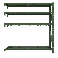 帅畅消防铁锹镐农具摆放架安保装备器材存放架绿色货架盾牌架中型-副架