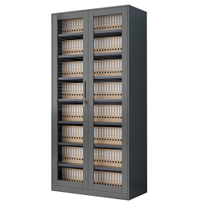 景福达文件柜通玻7层黑色90*40*185cm台