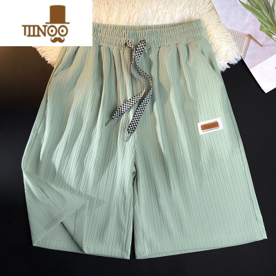 YANXU冰丝短裤男夏季透气五分裤子青春时尚潮牌微弹宽松男生运动休闲裤