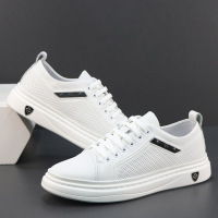 真皮板鞋男款潮流百搭鞋男士小白鞋轻奢一脚蹬懒人夏季透气休闲鞋