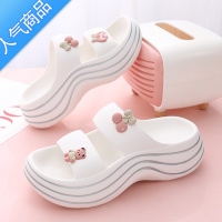 SUNTEK拖鞋女夏季潮新款外穿松糕厚底增高防滑一字拖踩屎感时尚沙滩凉拖