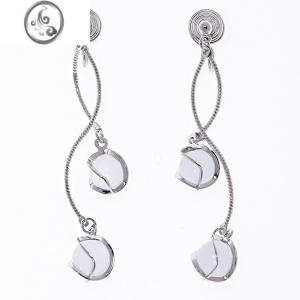 JiMi「银河少女」流苏长款耳环蚊香盘耳夹无耳洞女圆脸耳饰夏季耳钉