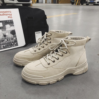 Ideamini@方少男装马丁靴男秋冬高帮加绒加厚户外鞋潮流百搭厚底工装靴子靴子