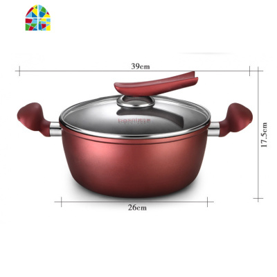 汤锅煲汤锅具家用不粘锅电磁炉24CM大汤火锅双耳小炖锅 FENGHOU