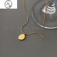 JiMi金色字母椭圆项链女2022年新款潮高级感钛钢锁骨链轻奢小众毛衣链