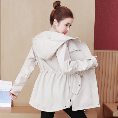 闪洛春秋学生中长款外套女2021年韩版修身收腰春季小个子风衣