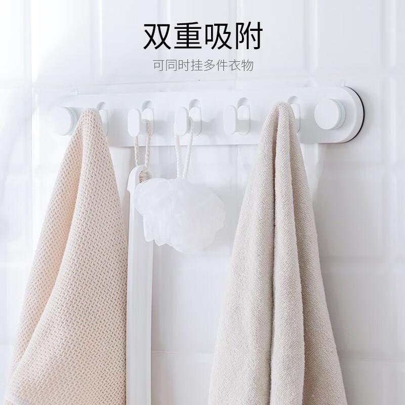 茶花(CHAHUA)挂钩免打孔卫生间毛巾强力粘钩浴室吸盘挂钩排挂衣架一只 255002