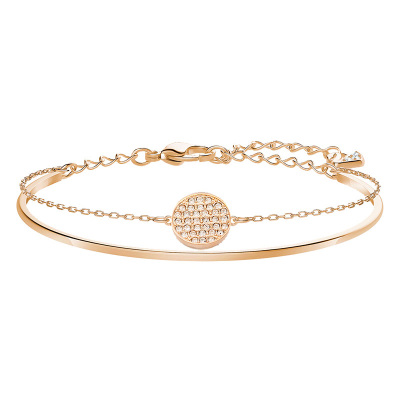  SWAROVSKI 施华洛世奇 Ginger手镯二合一玫瑰金女士人造仿水晶手链女5274892 礼物女轻奢饰品 玫瑰金色