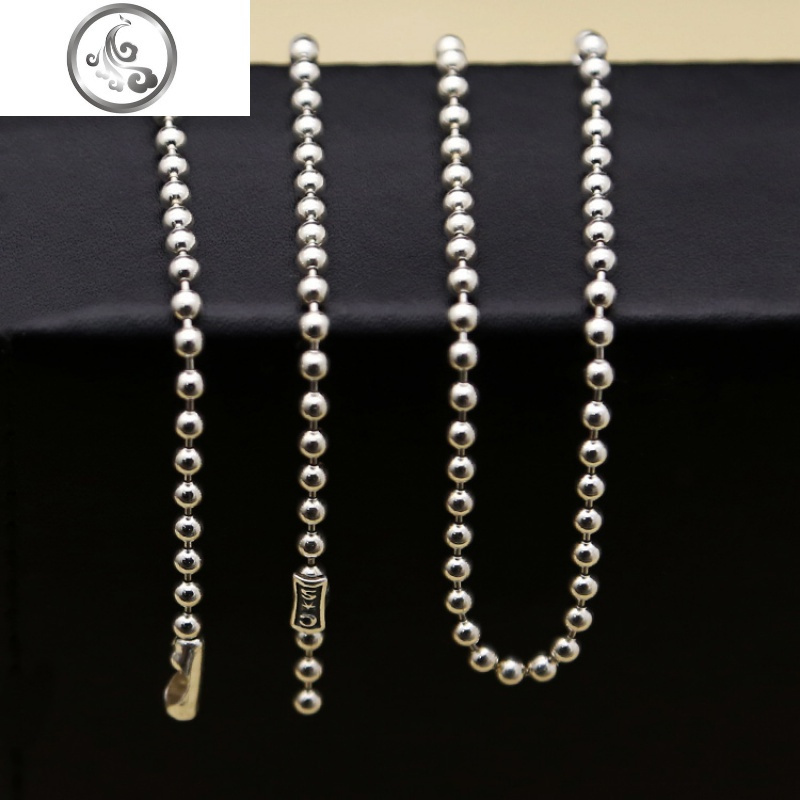 s925纯银cody sanderson亚裔项链3mm圆珠链子男女情侣韩版毛衣链 jimi