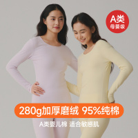 新款保暖内衣纯棉女士280克加厚圆领A类双面磨毛秋衣秋裤打底套装_816