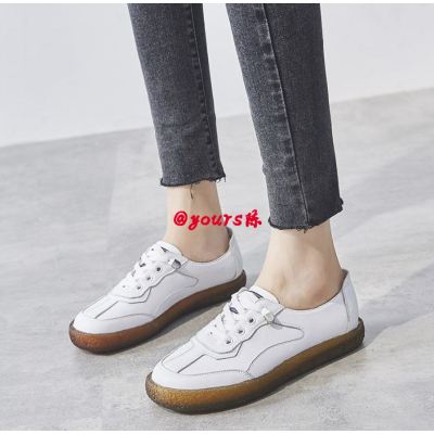 林先森韩国皮小白鞋女鞋浅口单鞋2021春季新款帆布鞋百搭一脚蹬懒人鞋帆布鞋
