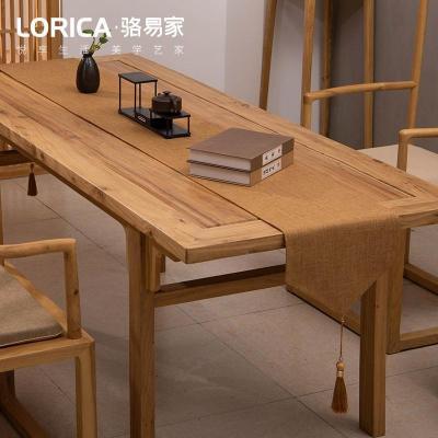 新中式桌旗禅意色棉麻茶几餐桌布日式长条北欧现代简约五斗柜布 平织-卡其 33*210cm(适用桌长1.6米-1.7米)