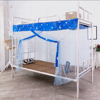 学生蚊帐1.2/1.5米寝室宿舍上下铺铁架床1m单人侧2m1.8双人纹帐