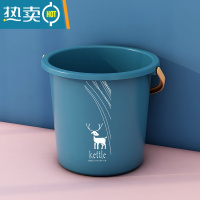 敬平水桶家用大号储水桶学生宿舍洗澡手提带盖塑料桶大容量加厚洗车桶 大号水桶[蓝]
