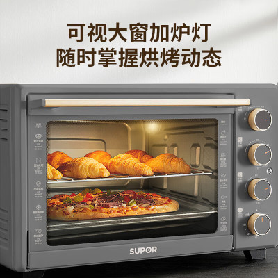 苏泊尔(SUPOR)电烤箱家用多功能烤炸一体空气炸锅 38L大容量上下独立控温易操作 旋钮OJ38A02