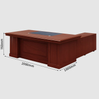 臻远ZY-DBT-14油漆家具老板桌大班台办公桌主管经理桌含副柜2.0米