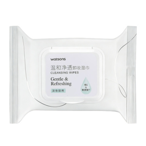 屈臣氏温和净透卸妆湿巾30片便携式卸妆湿纸巾不刺激官方正品推荐