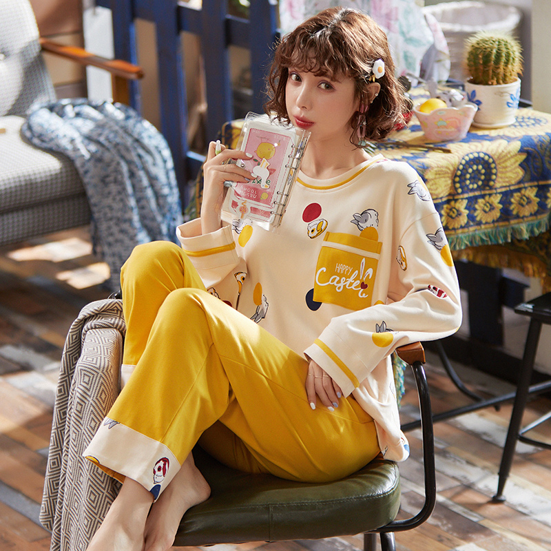 南极人睡衣女春秋长袖加大码纯棉可外穿夏天家居服2025年新款套装