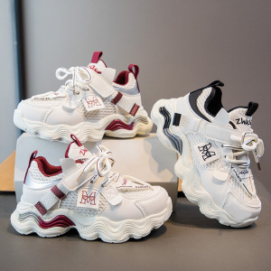 儿童帅气拼色网面运动鞋年秋季男童老爹鞋女童小中大童休闲鞋