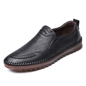 豆豆鞋男潮韩版百搭男士皮鞋透气中老年爸爸鞋一脚蹬休闲懒人男鞋