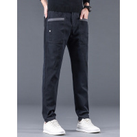 秋冬季新款时尚潮流韩版修身显高多口袋拼接商务休闲西裤