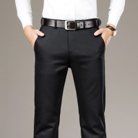 金盾(KIN DON)正品莫代尔休闲裤男裤子中年男士直筒中高腰长裤宽松秋冬季商务男裤