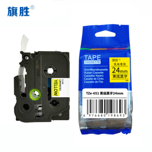 旗胜标签色带 黄底黑字6mm TZe-611 个