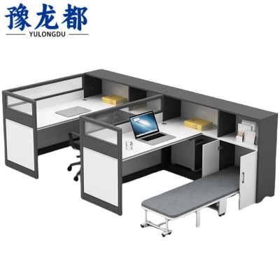 豫龙都职员桌一桌两椅套